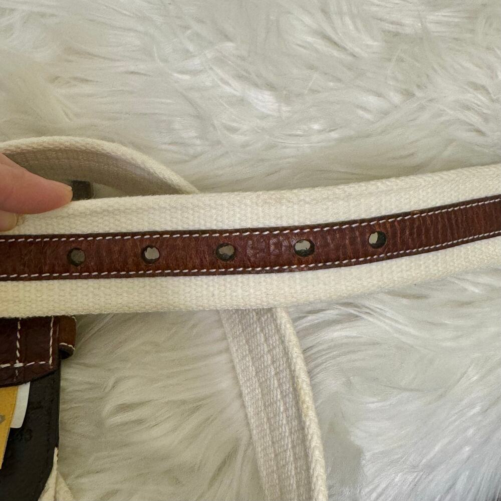 Tommy Bahama Casual Belt Cream Brown Leather Mens Sz 42 Resort Vacation Preppy - Picture 4 of 8